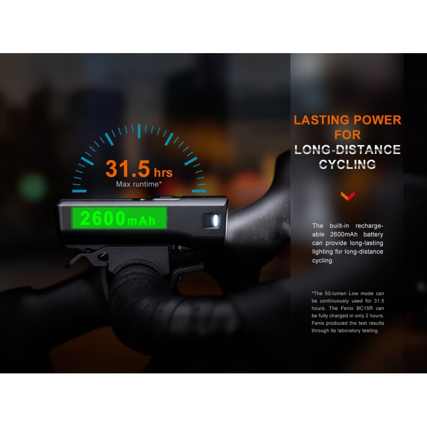 Fenix BC15R-LED Luce per bicicletta ricaricabile e dimmerabile LED/USB IP66 400 lm 31,5 ore