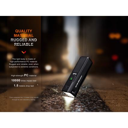 Fenix BC15R-LED Luce per bicicletta ricaricabile e dimmerabile LED/USB IP66 400 lm 31,5 ore