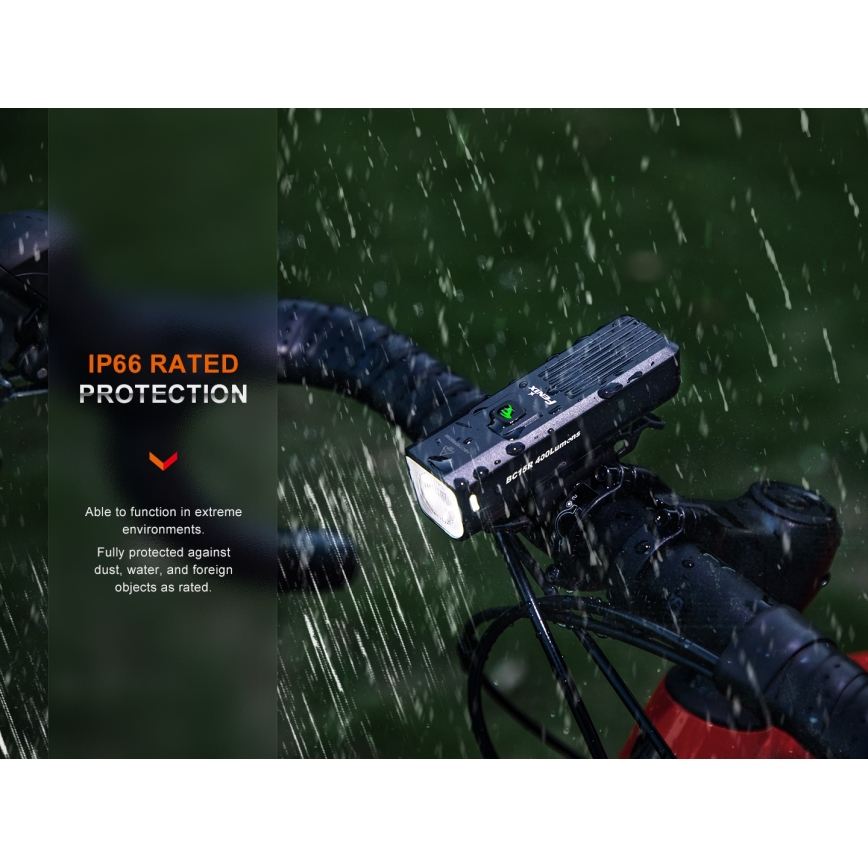 Fenix BC15R-LED Luce per bicicletta ricaricabile e dimmerabile LED/USB IP66 400 lm 31,5 ore