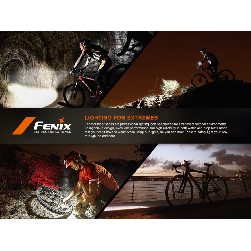 Fenix BC15R-LED Luce per bicicletta ricaricabile e dimmerabile LED/USB IP66 400 lm 31,5 ore