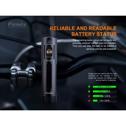 Fenix BC26R - LED Wiederaufladbare Fahrradlampe LED/USB IP68 1600 lm 65 Std.