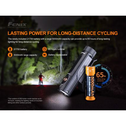 Fenix BC26R - Luce LED ricaricabile per bicicletta LED/USB IP68 1600 lm 65 ore