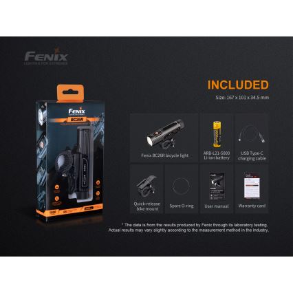 Fenix BC26R - Luce LED ricaricabile per bicicletta LED/USB IP68 1600 lm 65 ore