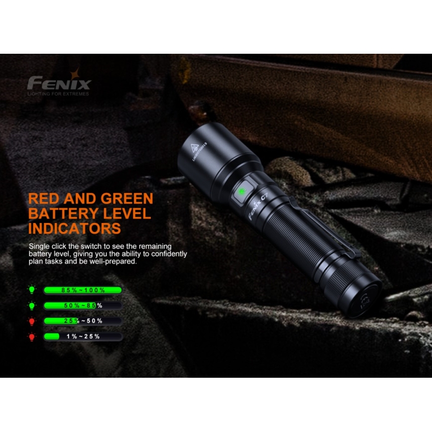 Fenix C7 - Lampe torche rechargeable à intensité variable 1xLED/1x21700 IP68 3000 lm 68 h