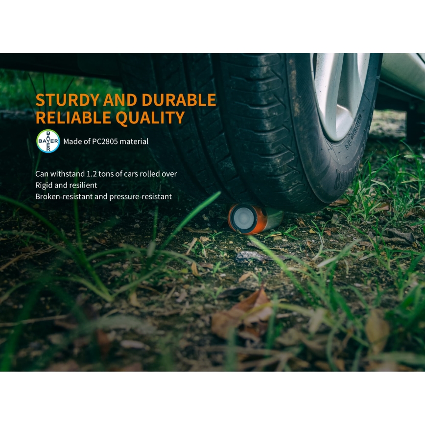 Fenix CL26RRED - Lampe portable rechargeable à intensité variable LED/USB/2xCR123A IP66 400 lm 400 h 2600 mAh orange