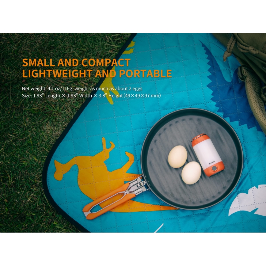 Fenix CL26RRED - Lampe portable rechargeable à intensité variable LED/USB/2xCR123A IP66 400 lm 400 h 2600 mAh orange