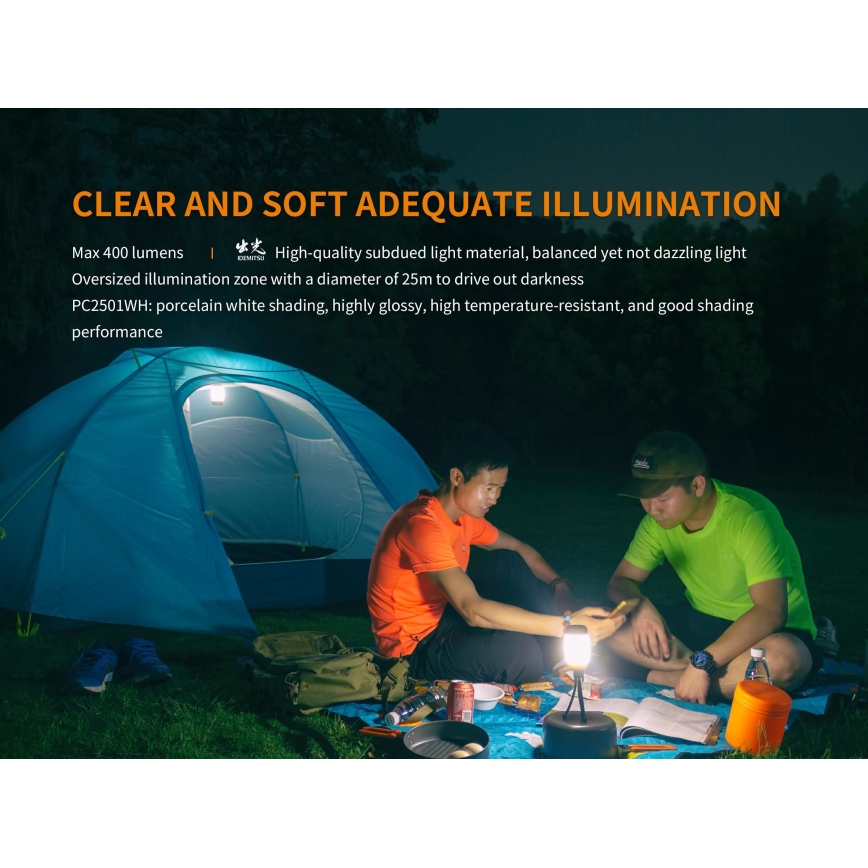 Fenix CL26RRED - Lampe portable rechargeable à intensité variable LED/USB/2xCR123A IP66 400 lm 400 h 2600 mAh orange