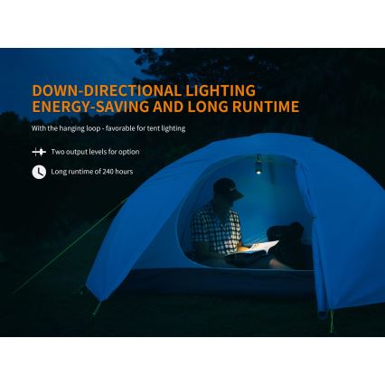 Fenix CL26RRED - Lampe portable rechargeable à intensité variable LED/USB/2xCR123A IP66 400 lm 400 h 2600 mAh orange