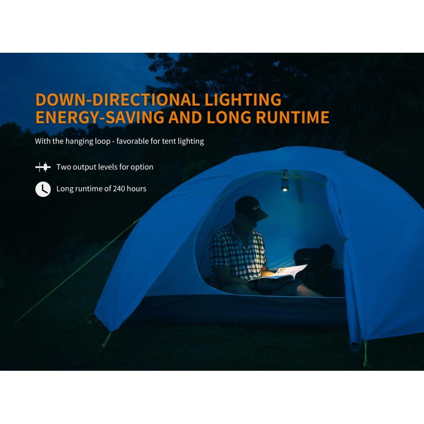 Fenix CL26RRED - Lampe portable rechargeable à intensité variable LED/USB/2xCR123A IP66 400 lm 400 h 2600 mAh orange