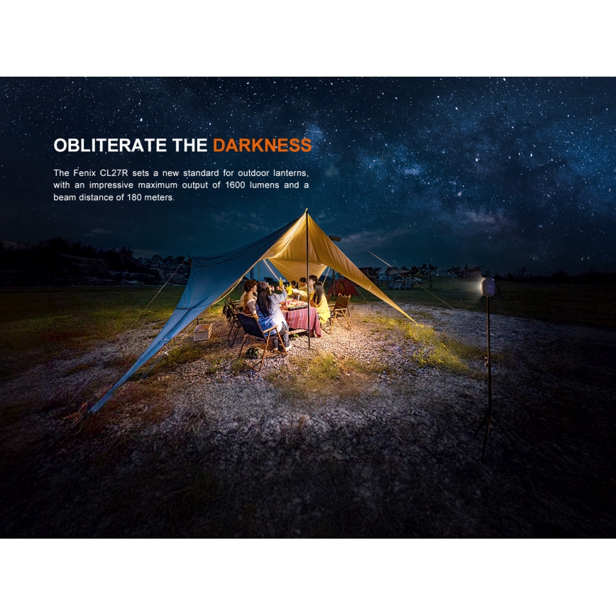 Fenix CL27RGRE - Luce LED dimmerabile ricaricabile LED/USB IP66 1600 lm 285 h