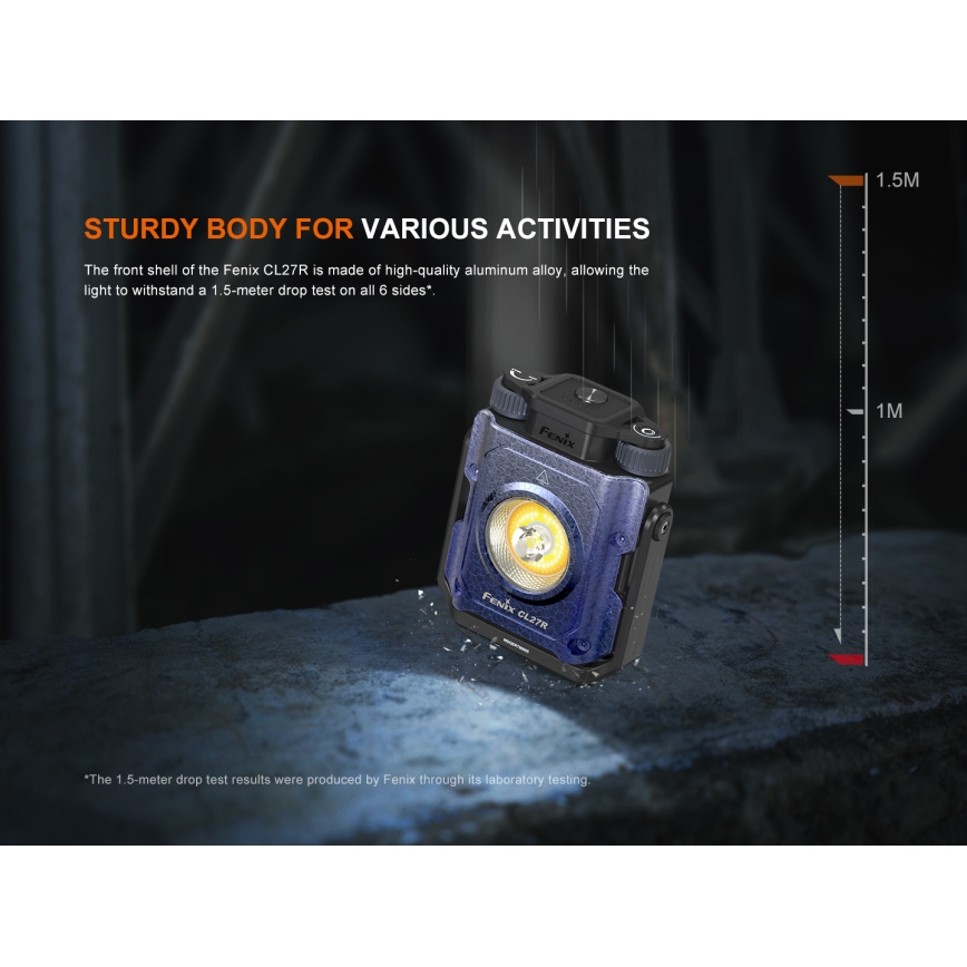 Fenix CL27RGRE - Luce LED dimmerabile ricaricabile LED/USB IP66 1600 lm 285 h
