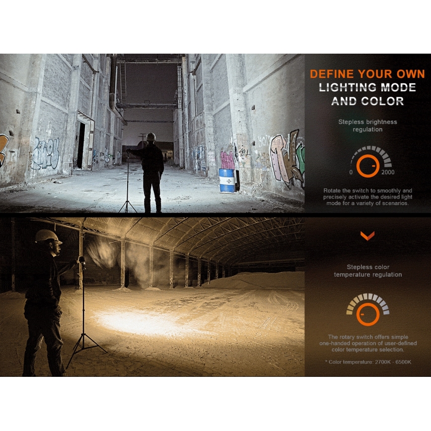 Fenix CL28R - Lampadaire rechargeable à intensité variable LED/USB IP66 2000 lm 360 h