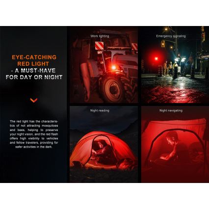 Fenix CL28R - Lampadaire rechargeable à intensité variable LED/USB IP66 2000 lm 360 h