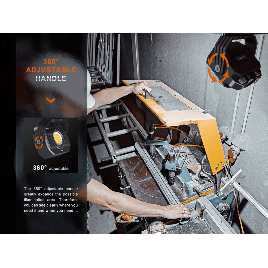 Fenix CL28R - Proiettore LED dimmerabile ricaricabile con power bank LED/USB IP66 2000 shiny 360 h 10000 mAh