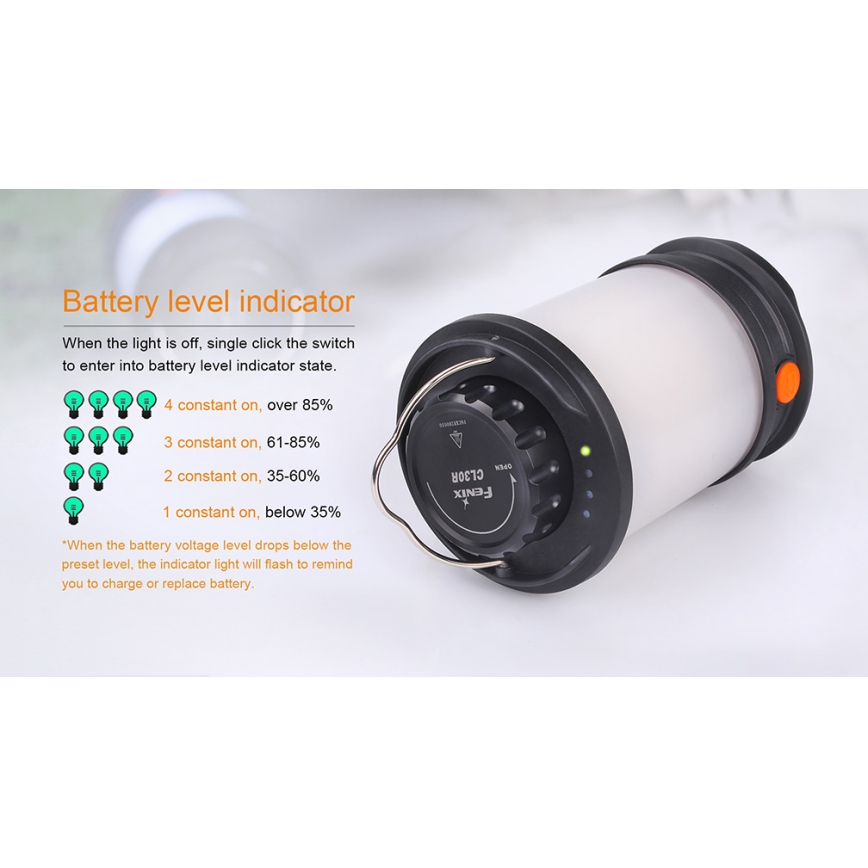 Fenix CL30R - Lampada portatile ricaricabile a LED LED/USB/6xCR123A IPX7 650 lm 300 h 2600 mAh