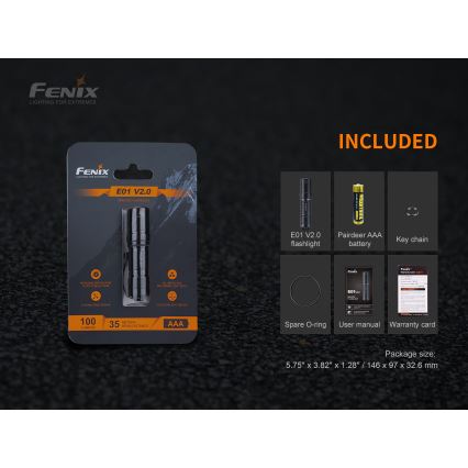Fenix E01V20BLC - Torcia LED LED/1xAAA IP68