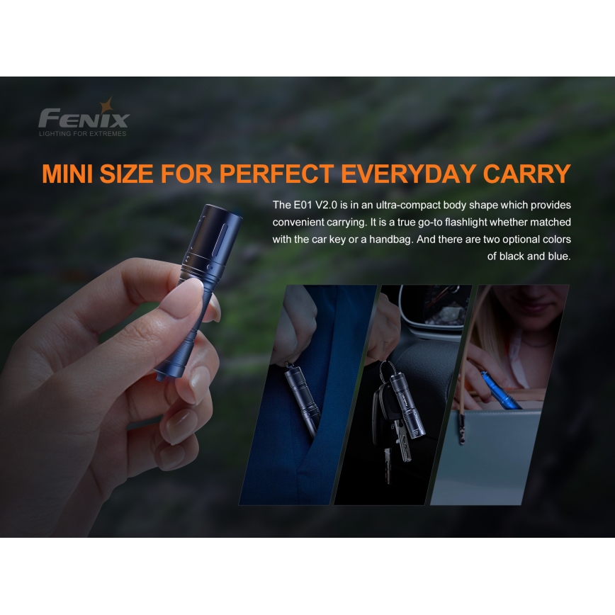 Fenix E01V20BLC - Torcia LED LED/1xAAA IP68