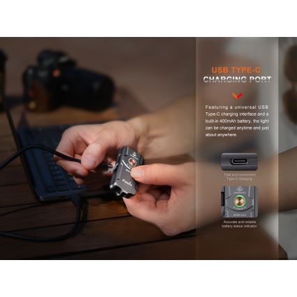 Fenix E03RV20BLU - Aufladbare LED-Taschenlampe LED/USB IP66 500 lm 30 h 400 mAh