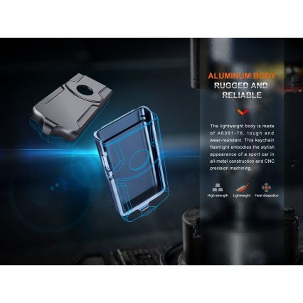 Fenix E03RV20BLU - Aufladbare LED-Taschenlampe LED/USB IP66 500 lm 30 h