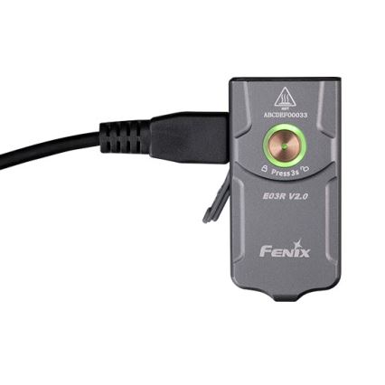 Fenix E03RV20GREY - Lampe torche rechargeable LED/USB IP66 500 brillant 30 h 400 mAh