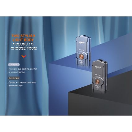 Fenix E03RV20GREY - Torcia LED ricaricabile LED/USB IP66 500 lucente 30 h 400 mAh