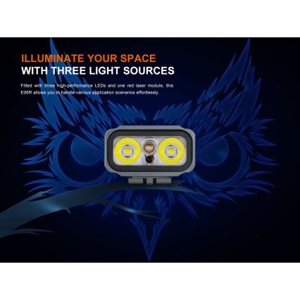 Fenix E06RGRY - Dimmbare, aufladbare LED-Taschenlampe UV LED/USB IP66 700 glänzend 60 h 750 mAh grau