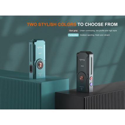 Fenix E06RGRY - Dimmbare, aufladbare LED-Taschenlampe UV LED/USB IP66 700 glänzend 60 h 750 mAh grau