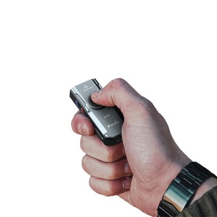 Fenix E06RGRY - Dimmbare, aufladbare LED-Taschenlampe UV LED/USB IP66 700 glänzend 60 h 750 mAh grau