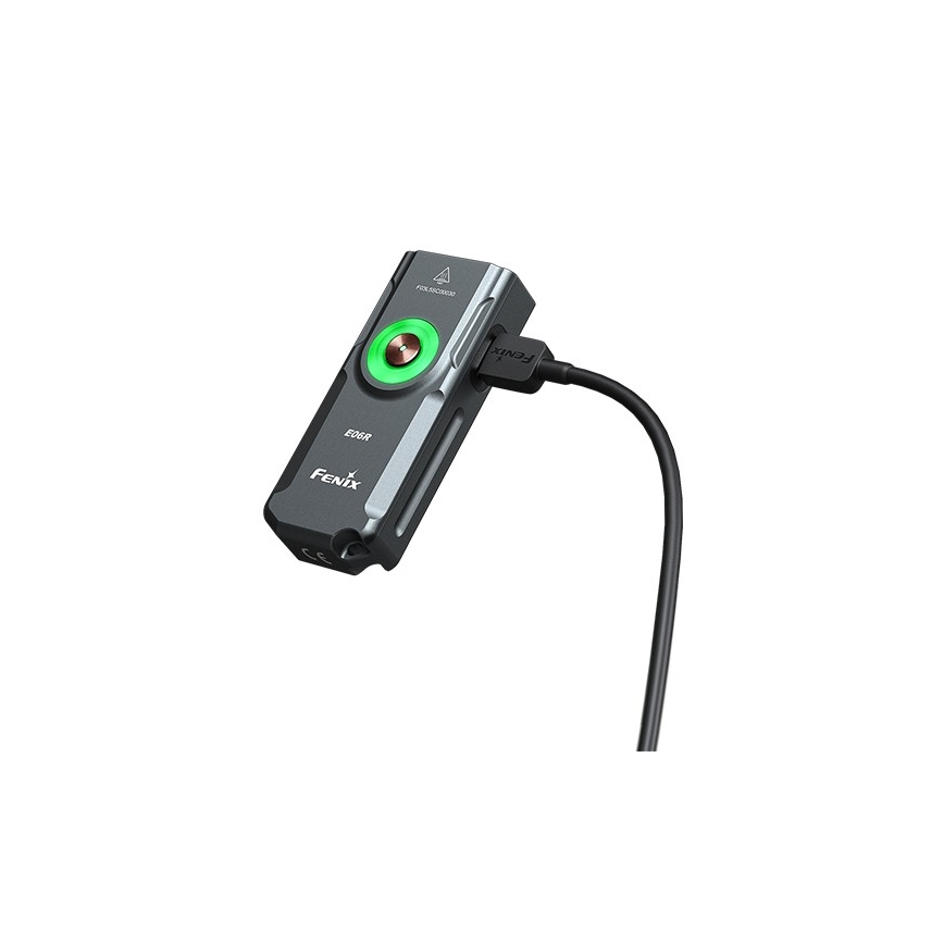 Fenix E06RGRY - Lampe torche rechargeable à intensité variable UV LED/USB IP66 700 lumens 60 h 750 mAh gris