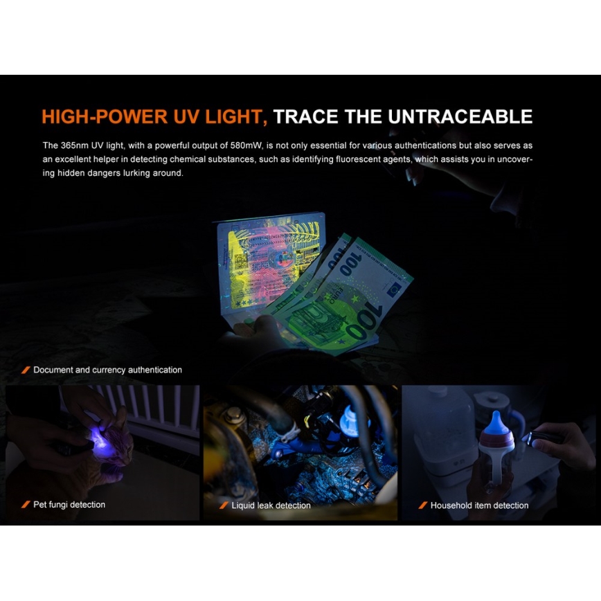Fenix E06RTKS-LED Torcia ricaricabile dimmerabile LED/USB IP66 700 turchese lucido