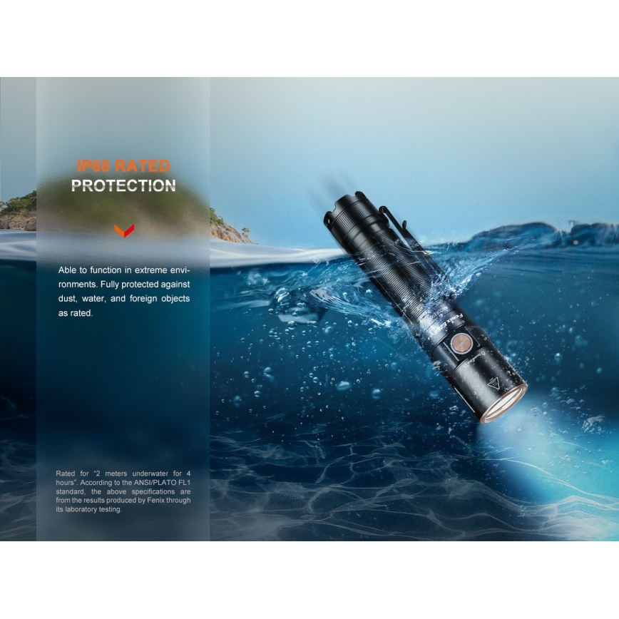 Fenix E28RV20 - Torcia elettrica ricaricabile LED Dimmerabile LED/USB IP68 1700 lm 260 h