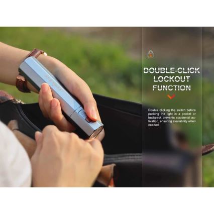 Fenix ECPBLCK - Lampe torche rechargeable avec batterie portative USB IP68 1600 lm 504 h noir