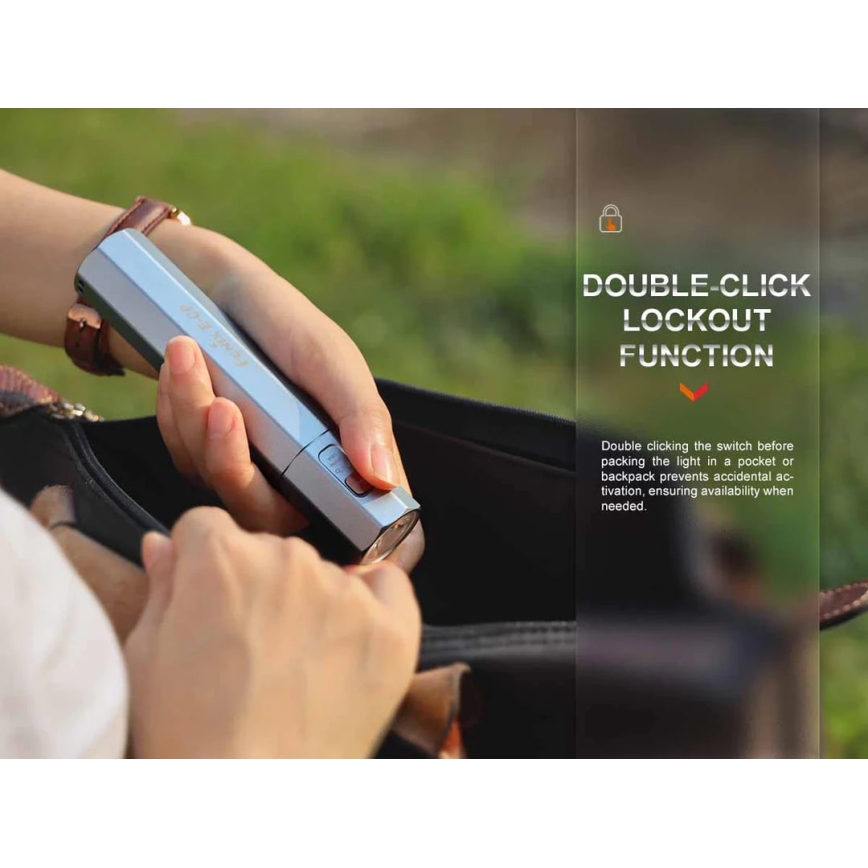Fenix ECPBLCK - Lampe torche rechargeable avec batterie portative USB IP68 1600 lm 504 h noir