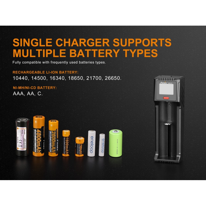Fenix FENARED1 - Batterieladegerät 1xLi-ion/AAA/AA/C 5V