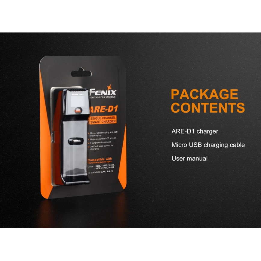 Fenix FENARED1 - Batterieladegerät 1xLi-ion/AAA/AA/C 5V