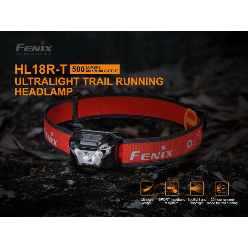 Fenix HL18RTRAIL - Lampada frontale ricaricabile LED LED/3xAAA IP66