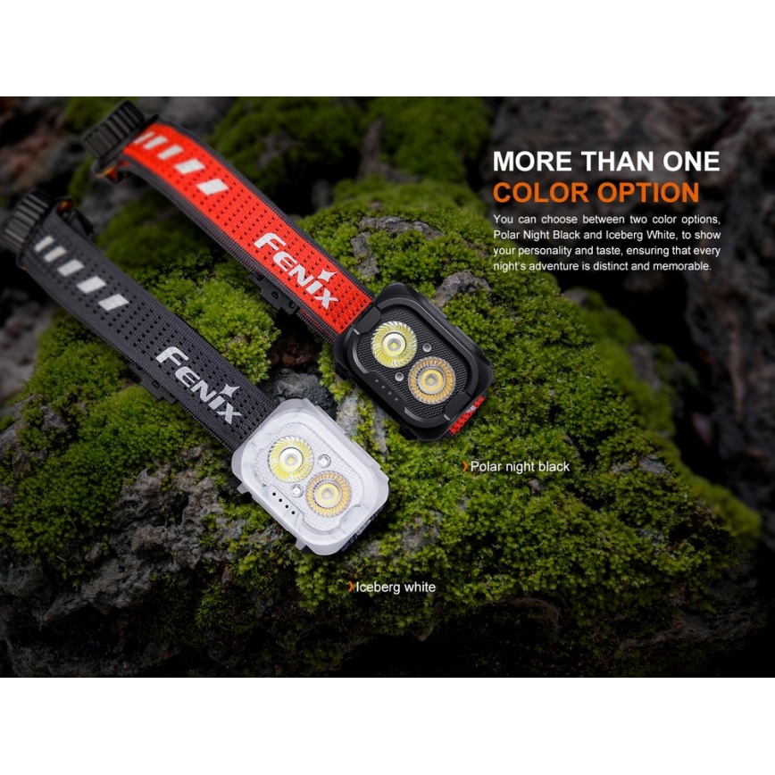 Fenix HL18RTV20BLC - LED Dimmerabile ricaricabile lampada da testa LED/USB IP66 800 lm 160 h nero/arancione