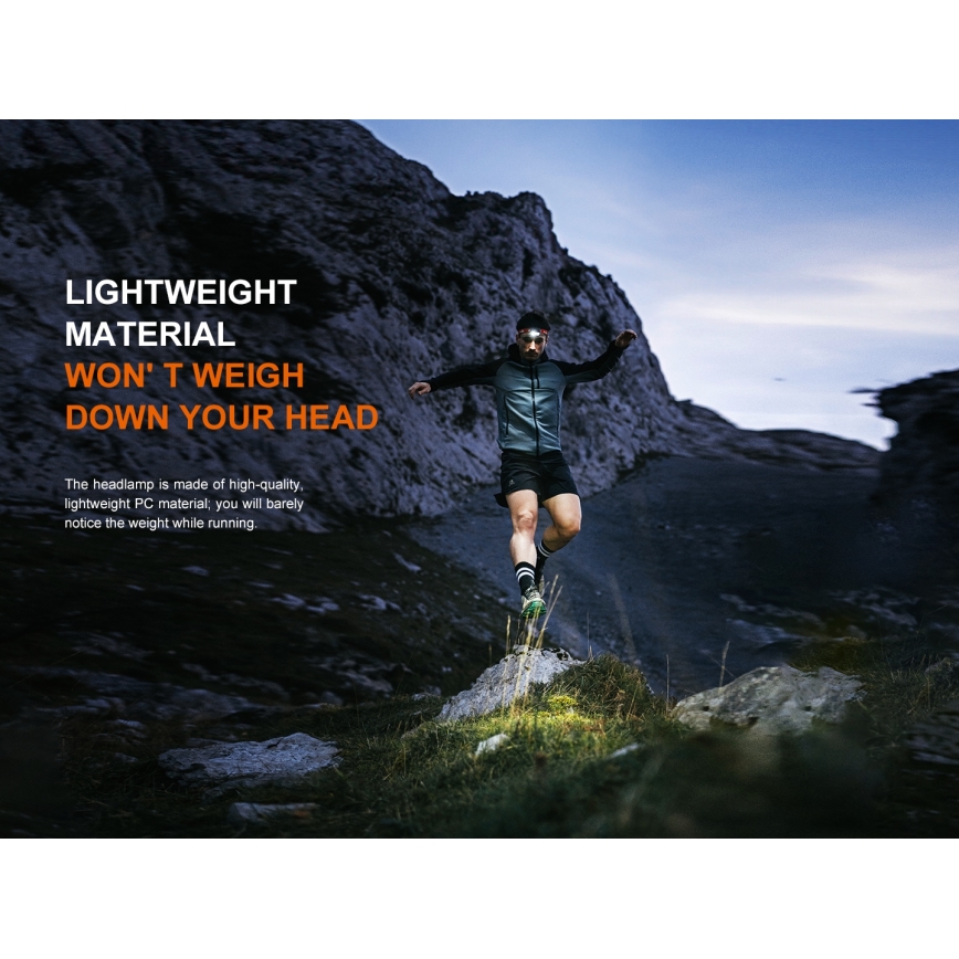 Fenix HL18RTV20BLC - Lampada frontale ricaricabile LED Dimmerabile LED/USB/3xAA IP66 800 lm 160 h 1900 mAh nero/arancione