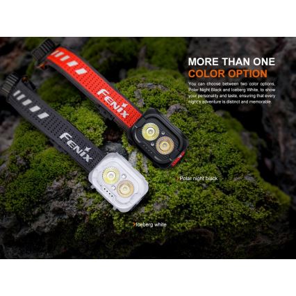 Fenix HL18RTV20WHT - Dimmbare, aufladbare LED-Stirnlampe LED/USB IP66 800 glänzend 160 h weiß/schwarz