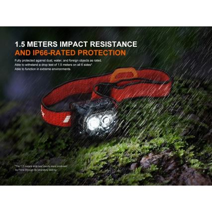 Fenix HL18RTV20WHT - Dimmbare, aufladbare LED-Stirnlampe LED/USB IP66 800 glänzend 160 h weiß/schwarz
