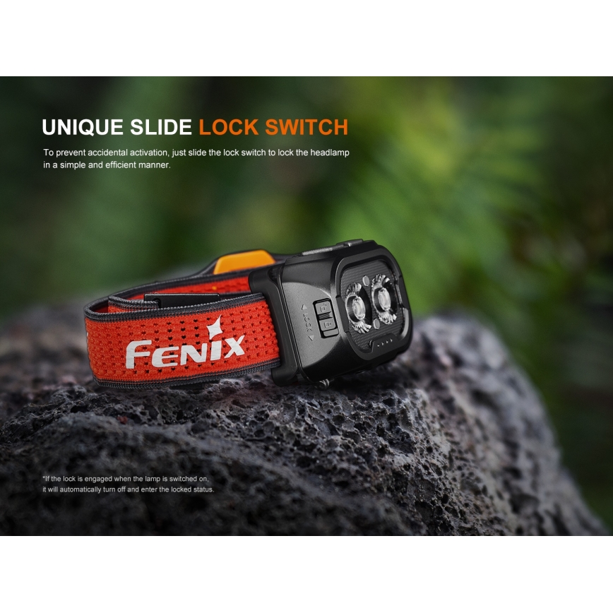 Fenix HL18RTV20WHT - LED Dimmerabile ricaricabile lampada da testa LED/USB IP66 800 lucente 160 h bianco/nero