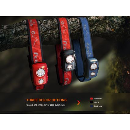 Fenix HL32RTBLCK - Lampada frontale LED ricaricabile LED/USB/3xAAA IP66 800 lucente 300 h 1900 mAh nero/arancione