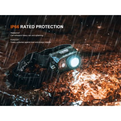 Fenix HL45R - Dimmbare, aufladbare LED-Stirnlampe mit Fokussierung LED/USB IP66 1000 glänzend 240 h schwarz