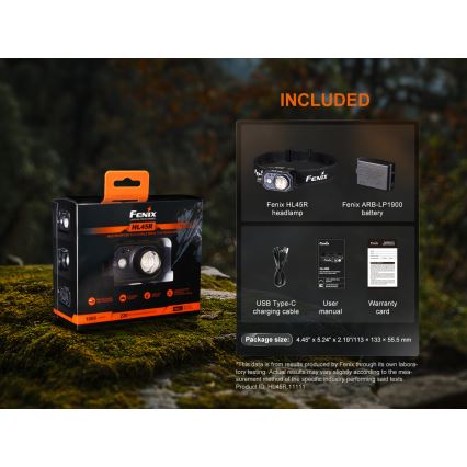 Fenix HL45R - Dimmbare, aufladbare LED-Stirnlampe mit Fokussierung LED/USB IP66 1000 glänzend 240 h schwarz