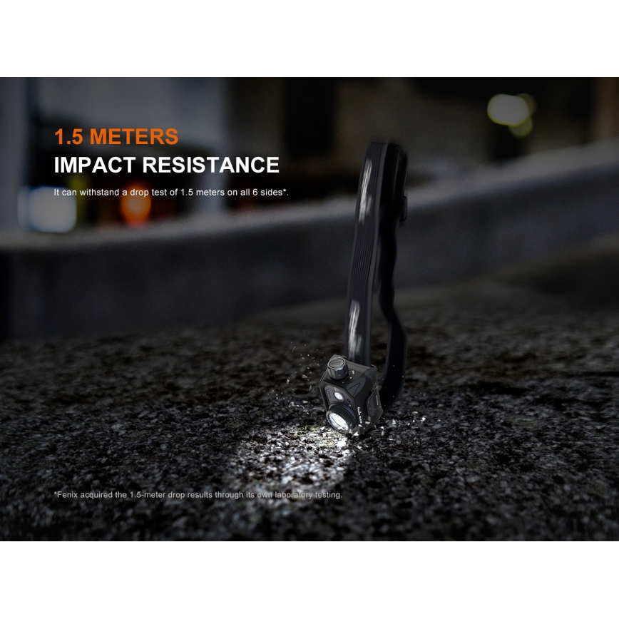 Fenix HL45R - LED Dimmerabile ricaricabile messa a fuoco lampada da testa LED/USB IP66 1000 lucente 240 h nero