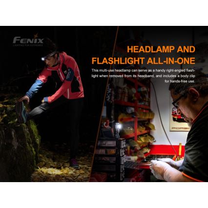 Fenix HM50RV20 - Lampada frontale ricaricabile a LED 3xLED/1xCR123A IP68