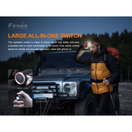 Fenix HM50RV20 - Lampe frontale rechargeable 3xLED/1xCR123A IP68 700 lm 120 hrs