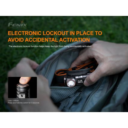 Fenix HM51RV20 - LED Stirnlampe Wiederaufladbar 3xLED/1xCR123A/USB IP68 700 lm 120 h 700 m