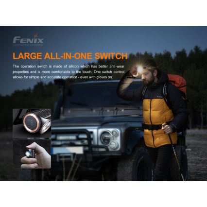 Fenix HM51RV20 - LED Stirnlampe Wiederaufladbar 3xLED/1xCR123A/USB IP68 700 lm 120 h 700 m