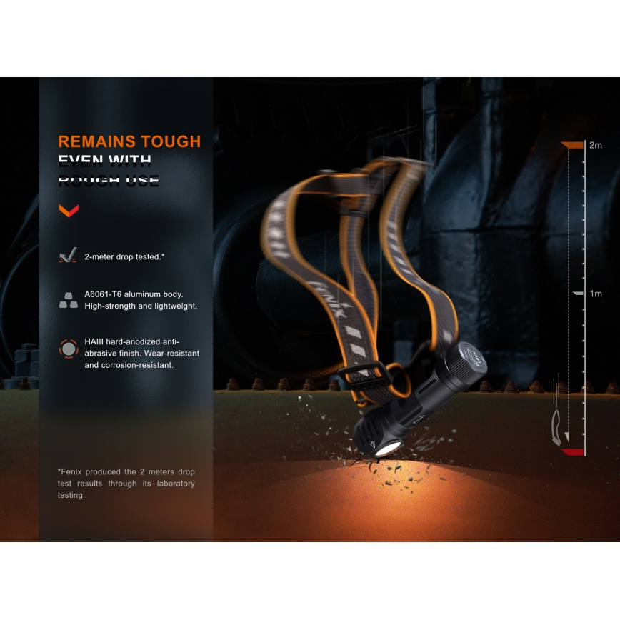 Fenix HM61RV20 - Lampada frontale LED ricaricabile LED/USB IP68 1600 lm 300 h